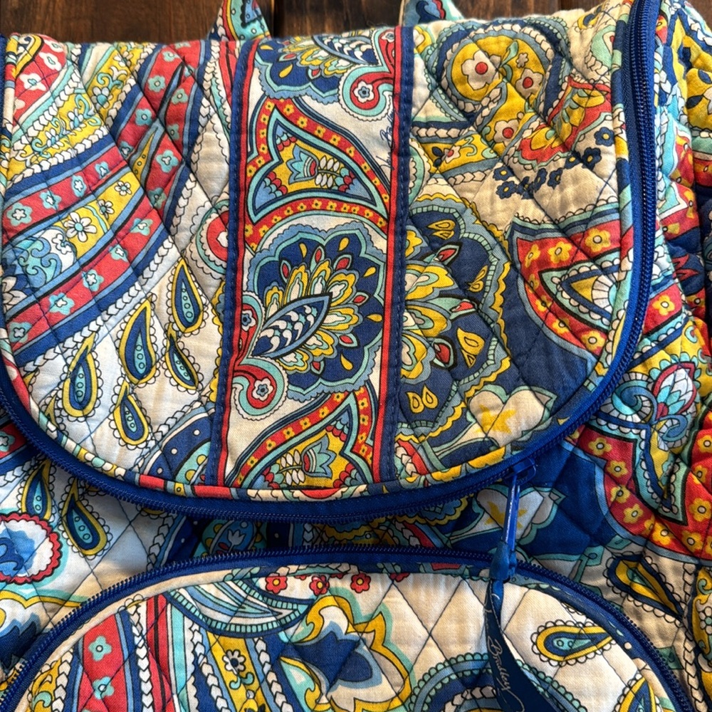 Vera Bradley vintage Marina floral paisley print cloth backpack/diaper bag
